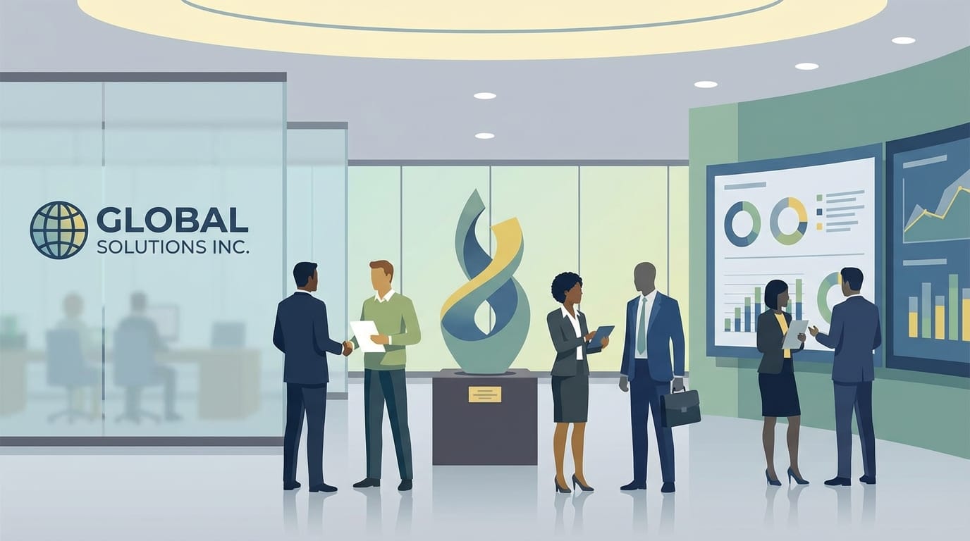 A polished vector illustration based on the reference composition, clean lines, flat colors, professional corporate art style