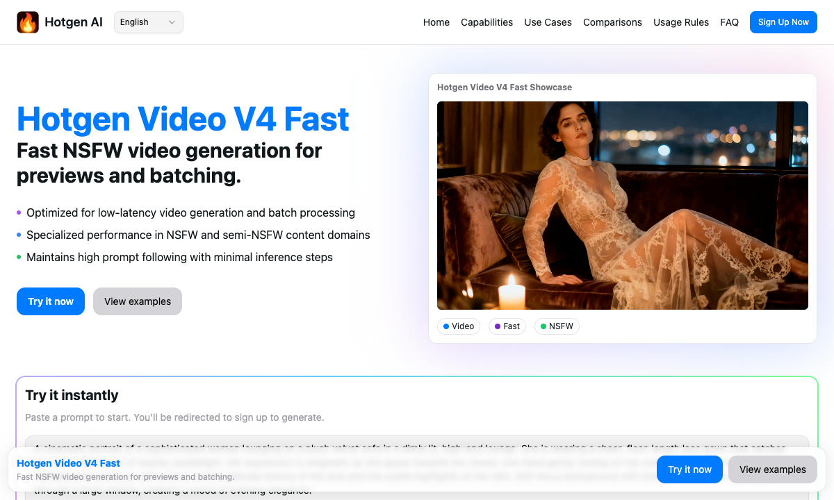 Hotgen Video V4 Fast 落地页截图