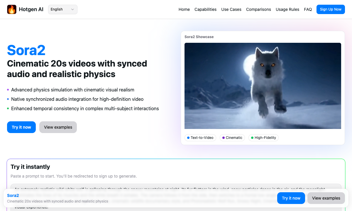 Sora2 落地页截图